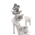 René Caovilla Floriane Sandal Blue Lace - Silver/White