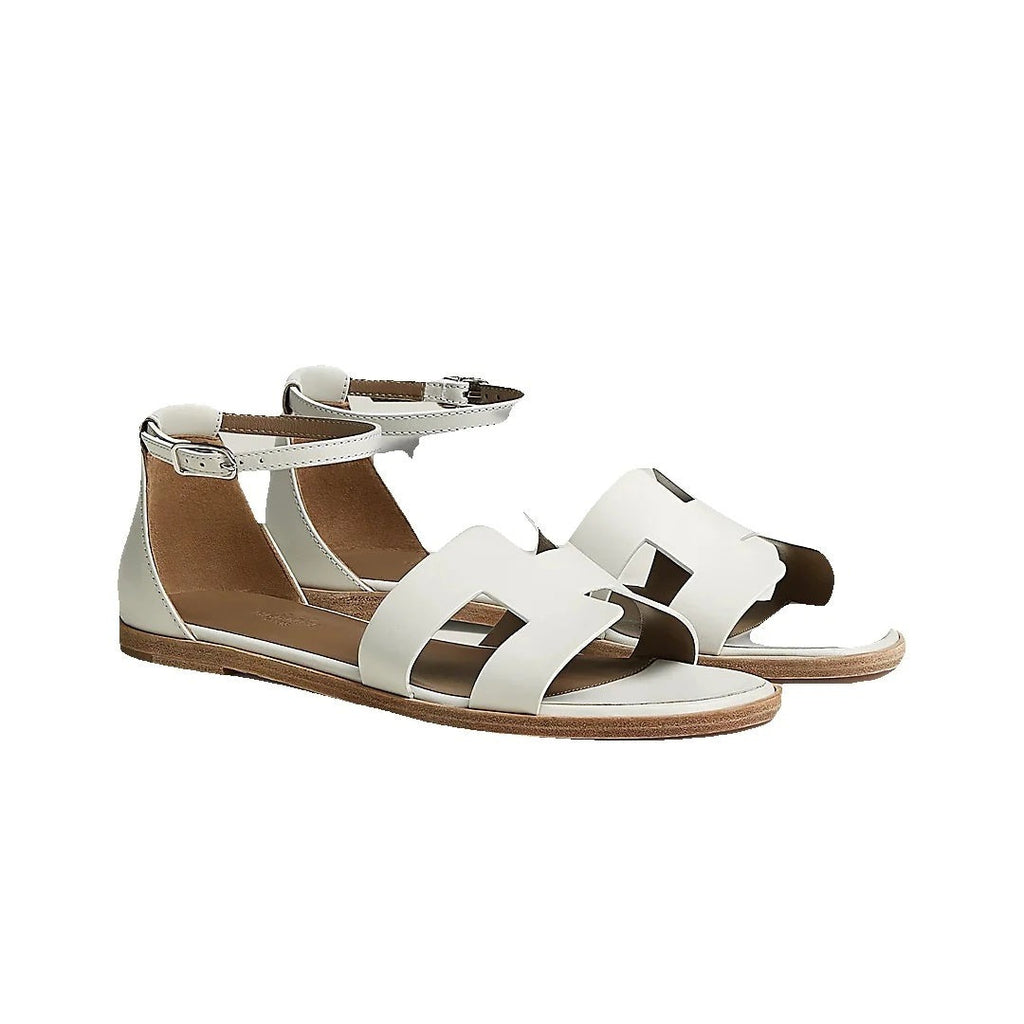 Hermès Hermes Epsom Santorini Sandal Rose Porcelaine - White