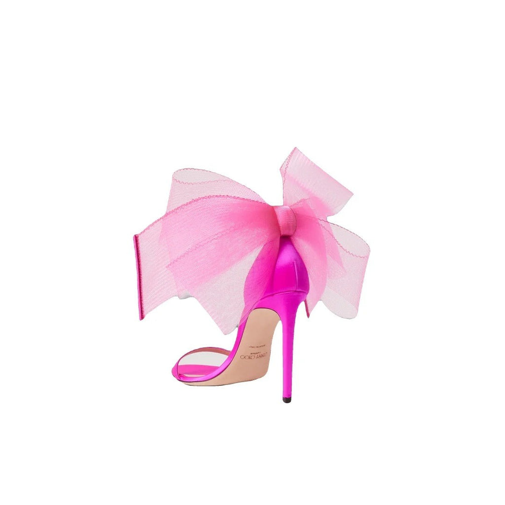 Jimmy Choo Lula Bow Detailed Satin Sandals - Pink