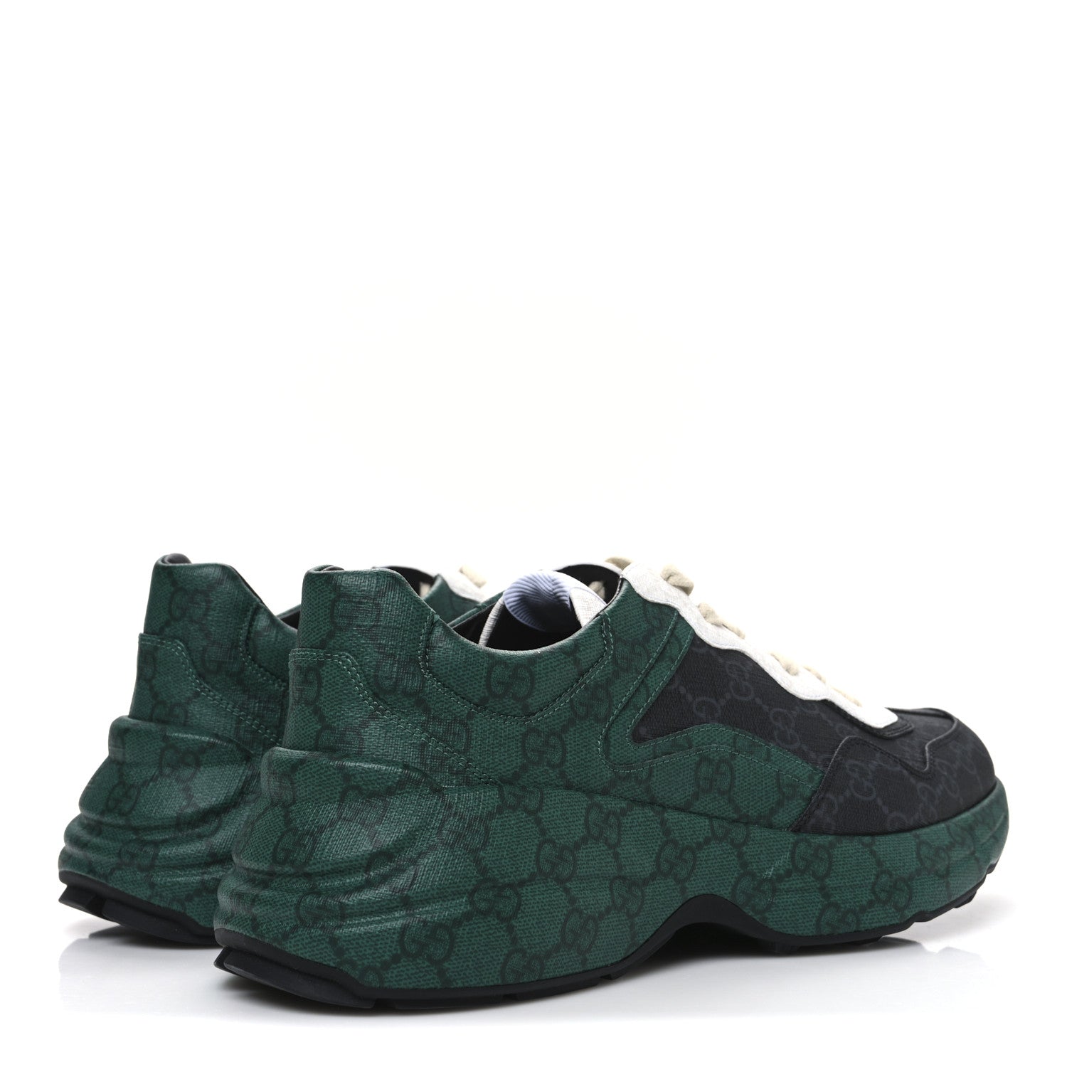 GUCCI GG SUPREME MONOGRAM RHYTON SNEAKERS BLACK & GREY