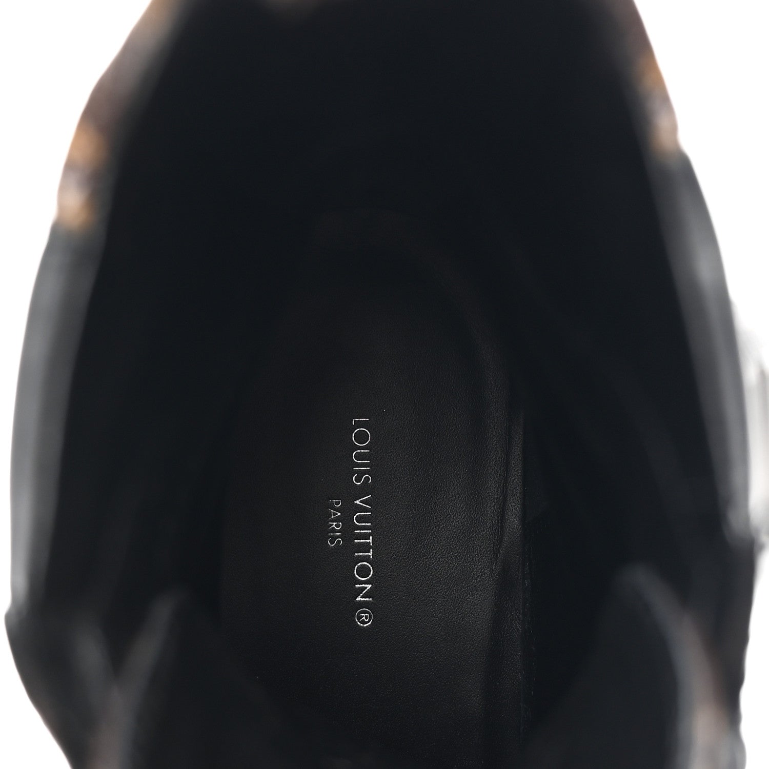 LOUIS VUITTON SUEDE CALFSKIN MONOGRAM LAUREATE PLATFORM DESERT BOOT BLACK WITH LV HEART PATCHES