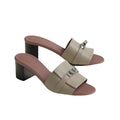 Hermès Hermes Calfskin Gigi 50 Sandal Gold - Grey/Taupe