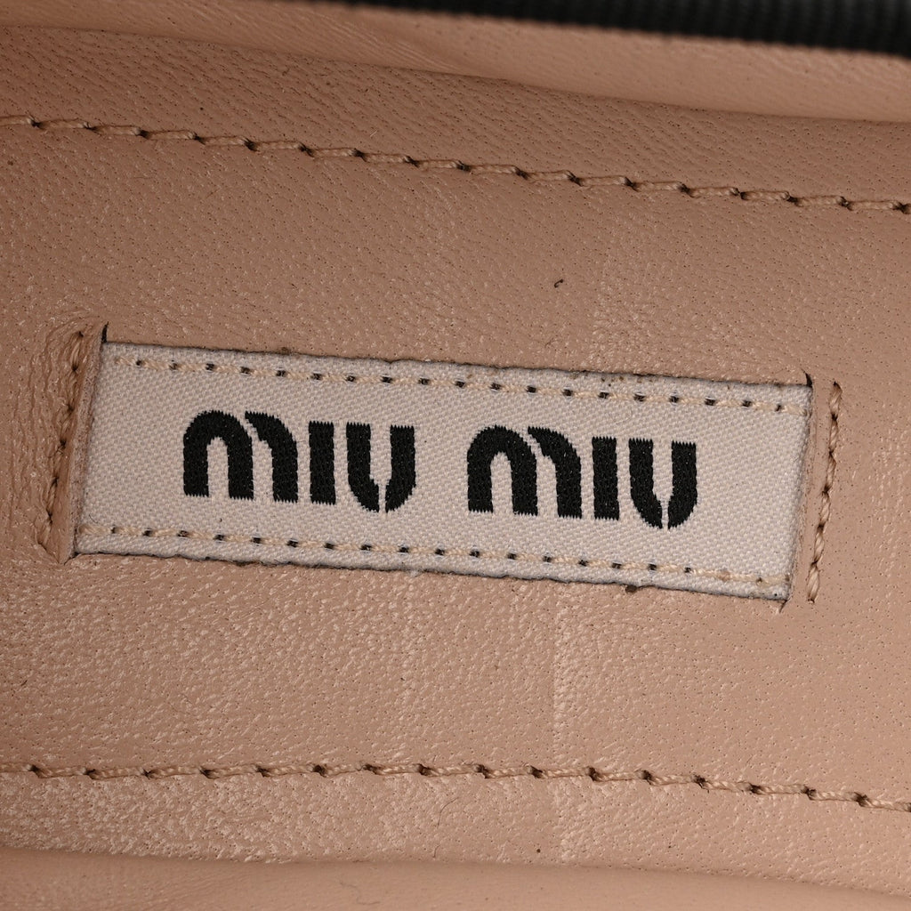 MIU MIU NAPPA CRYSTAL BALLET FLAT BLACK