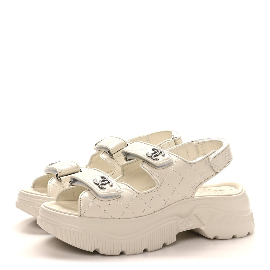 VERSACE PLATFORM SANDALS WHITE