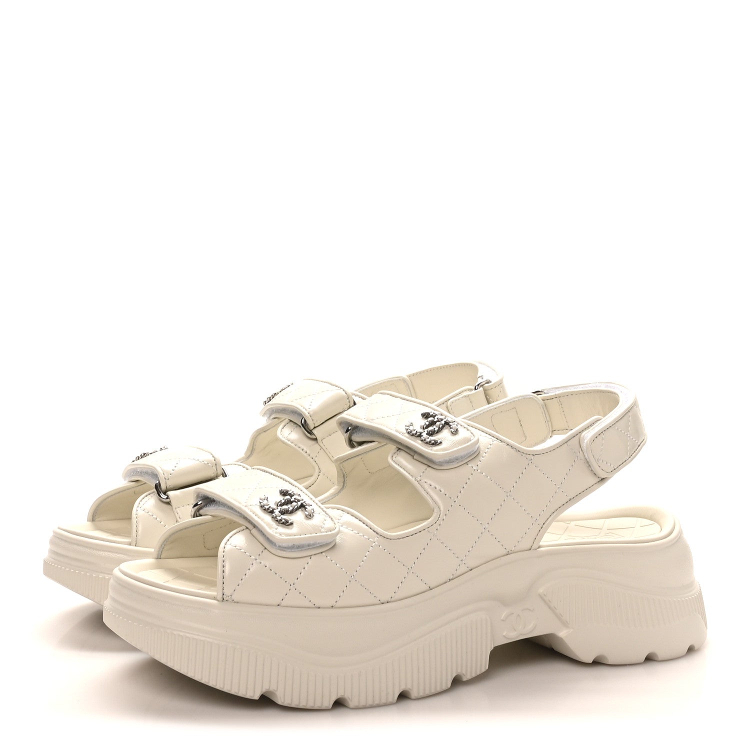 VERSACE PLATFORM SANDALS WHITE