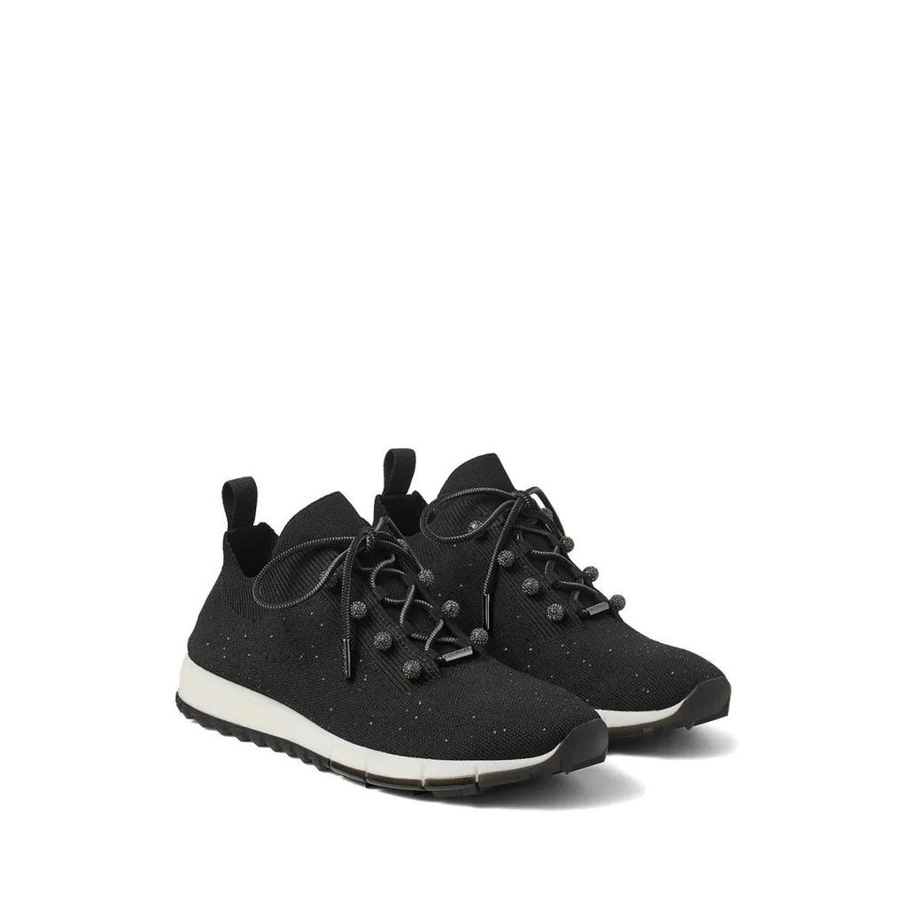 Jimmy Choo Veles Cashmere Knit Sneakers - Black