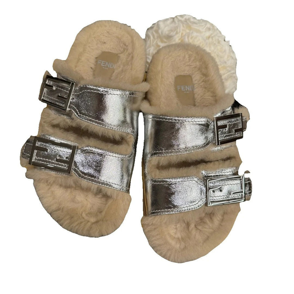 Fendi Feel Slides - Silver