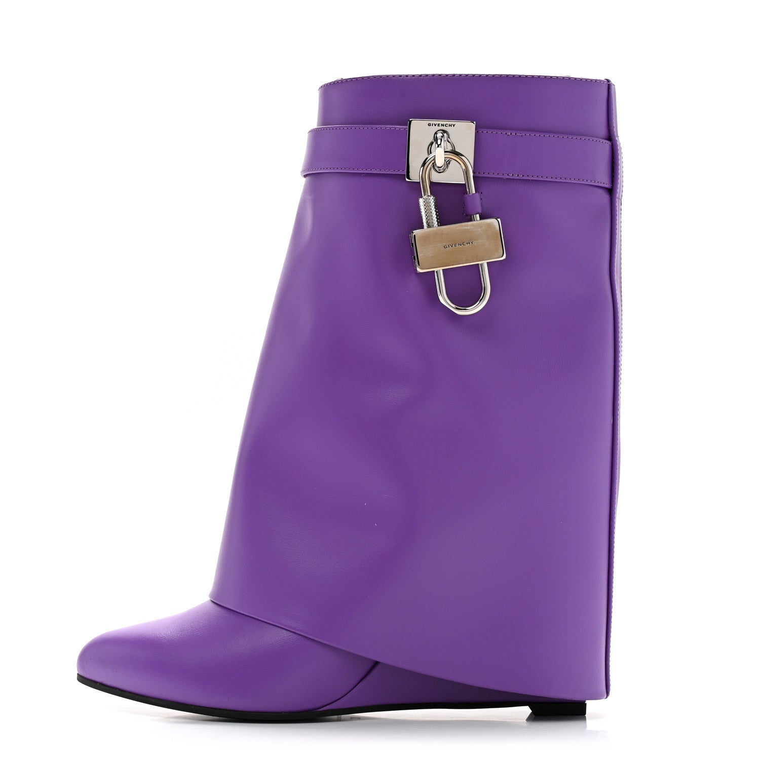 GIVENCHY CALFSKIN SHARK LOCK ANKLE BOOT RED