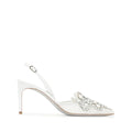 René Caovilla Veneziana Crystal Ballerina Shoe - White (slingback heel, different model)