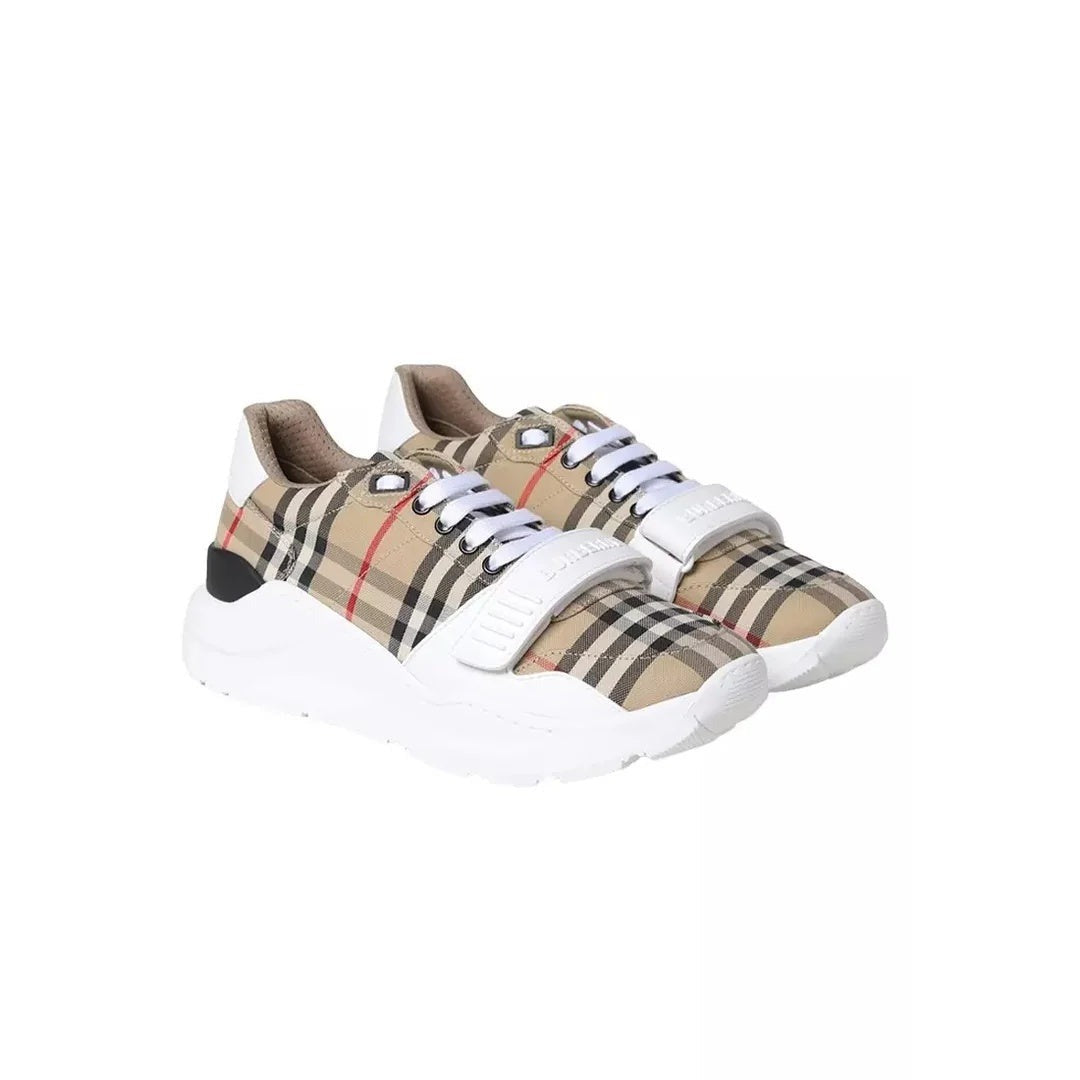 Burberry Suede Knight Runner Sneakers - Beige Check
