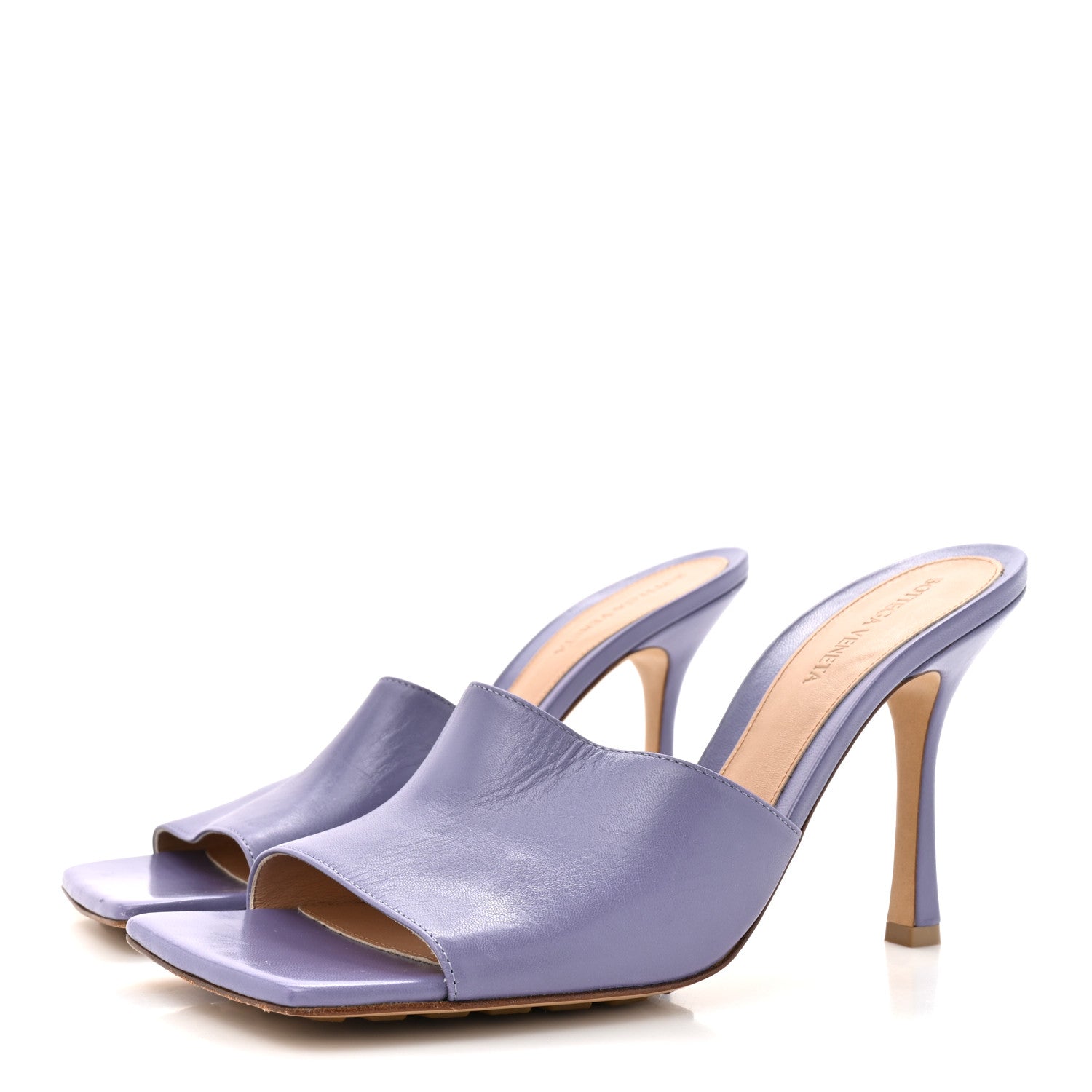 BOTTEGA VENETA LAMBSKIN STRETCH MULE SANDALS PINK