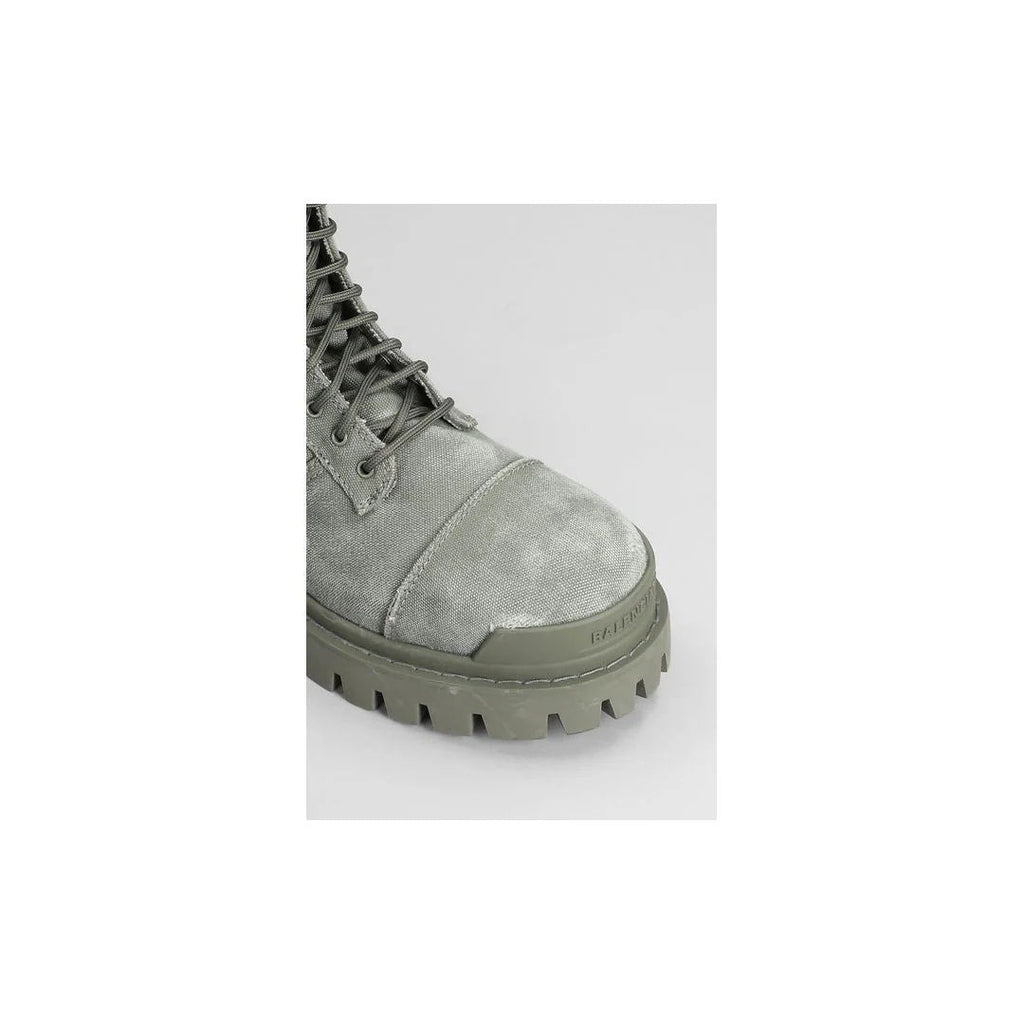Balenciaga Low Strike Combat Boots - Gray/Sage Green