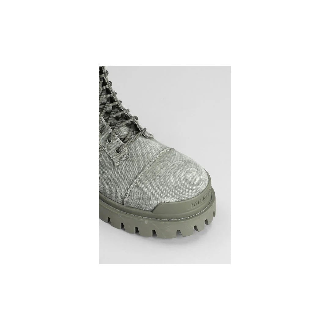 Balenciaga Low Strike Combat Boots - Gray/Sage Green