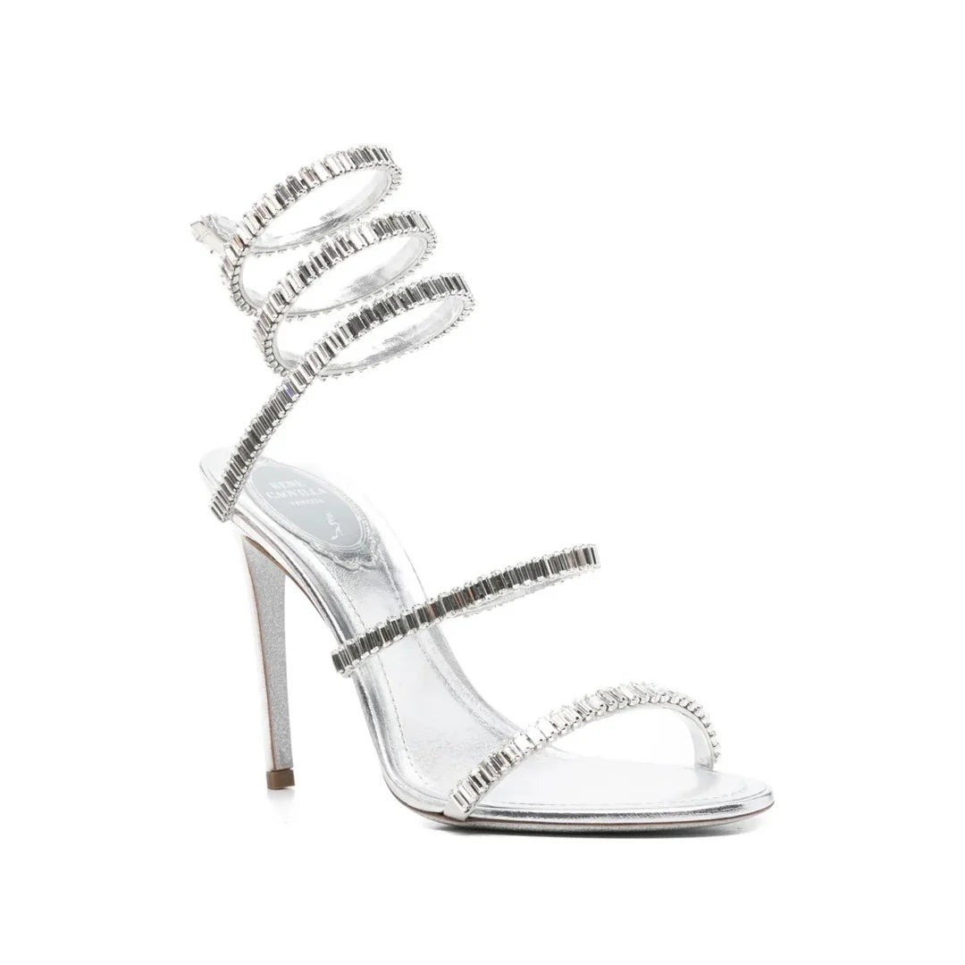 René Caovilla Ellabrita Embellished Sandal - Silver Multicolor