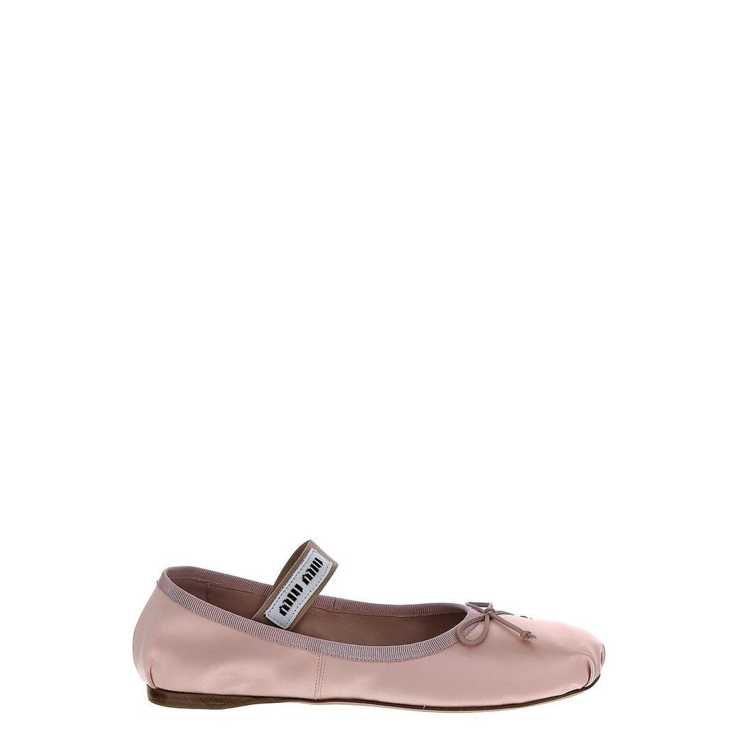 Miu Miu Embroidered Mesh Ballerinas - Pink/Nude