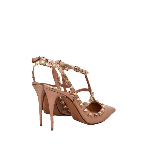 Valentino Garavani Rockstud Pump Laminated Nappa 100mm - Rose Gold/Nude