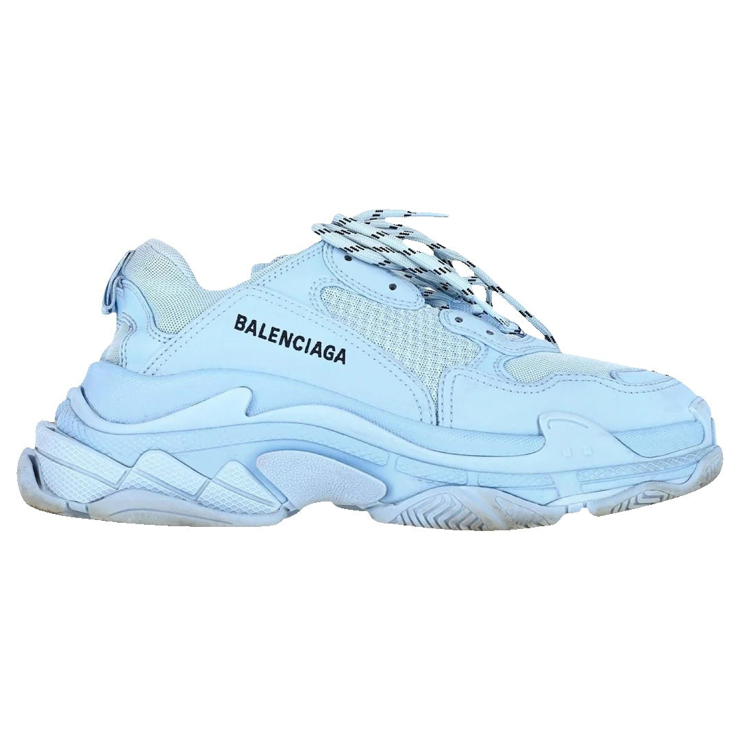 Balenciaga Triple S 2 Paneled Sneakers - Light Blue/White