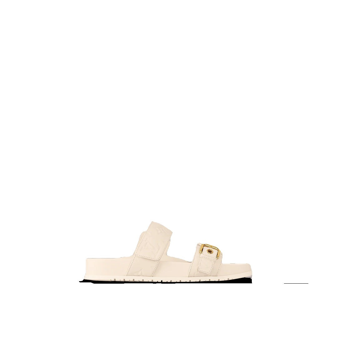 Louis Vuitton Monogram Denim Bom Dia Flat Mule Sandal - Blue