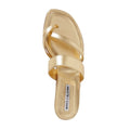 Manolo Blahnik Susaflat Leather Thong Sandals - Gold