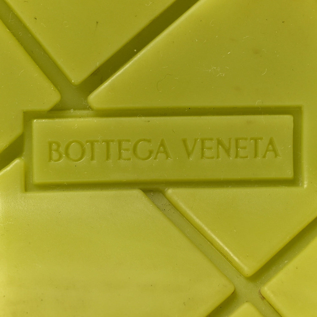 BOTTEGA VENETA PUDDLE RUBBER ANKLE BOOTS KIWI WHITE & TRANSPARENT
