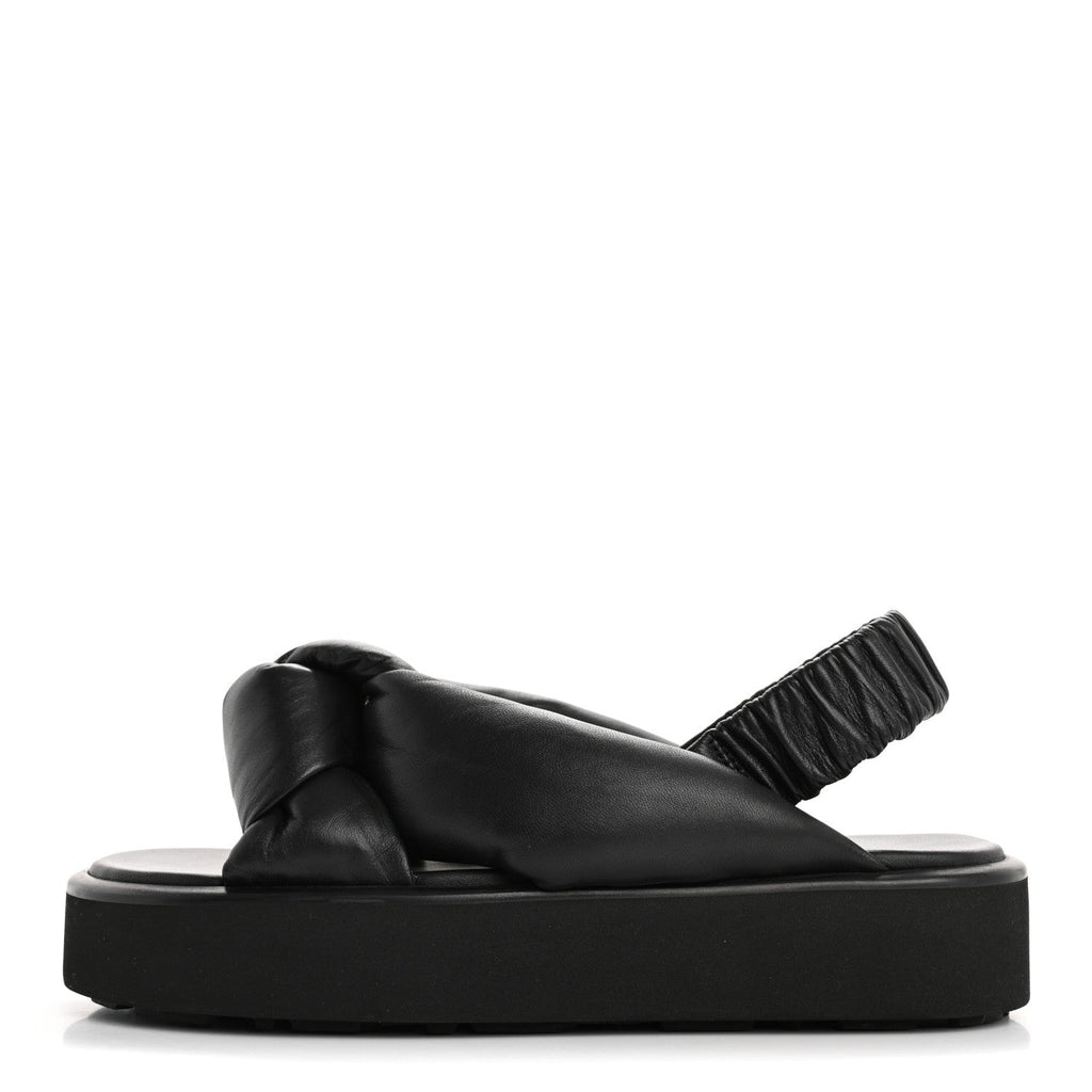 PRADA NAPPA LEATHER PLATFORM SANDALS BLACK
