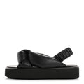 PRADA NAPPA LEATHER PLATFORM SANDALS BLACK
