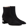 Miu Miu Shearling Suede Ankle Boot Deserto - Black