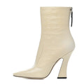 Fendi Vitello Karligraphy Embossed Tall Riding Boot - Cream/Ivory