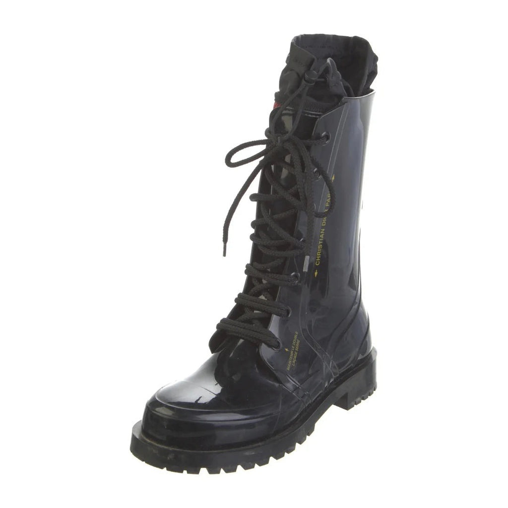 Christian Dior Wind Boots Rubber Embossed - Black