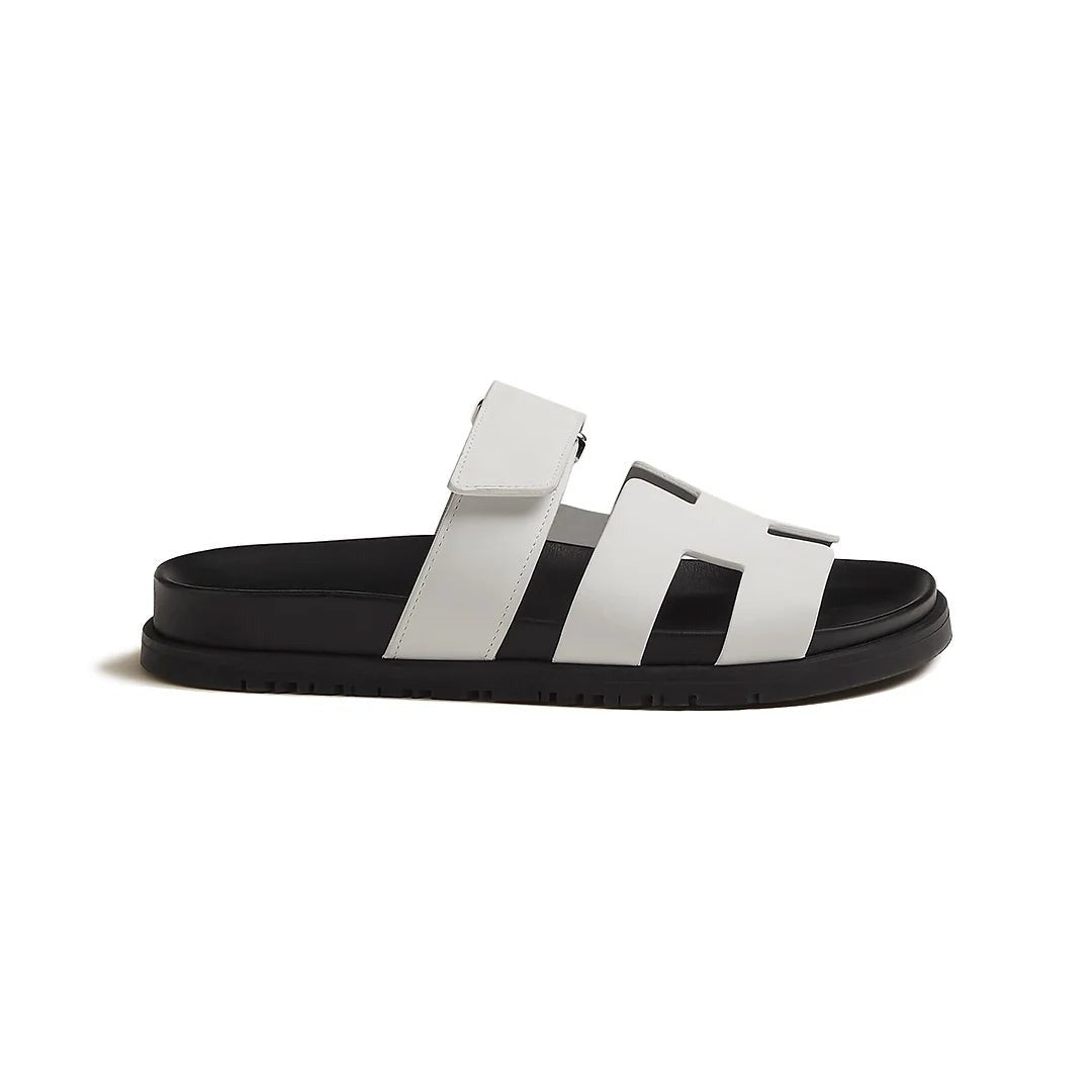 Hermès Hermes Calfskin Chypre Sandal - White