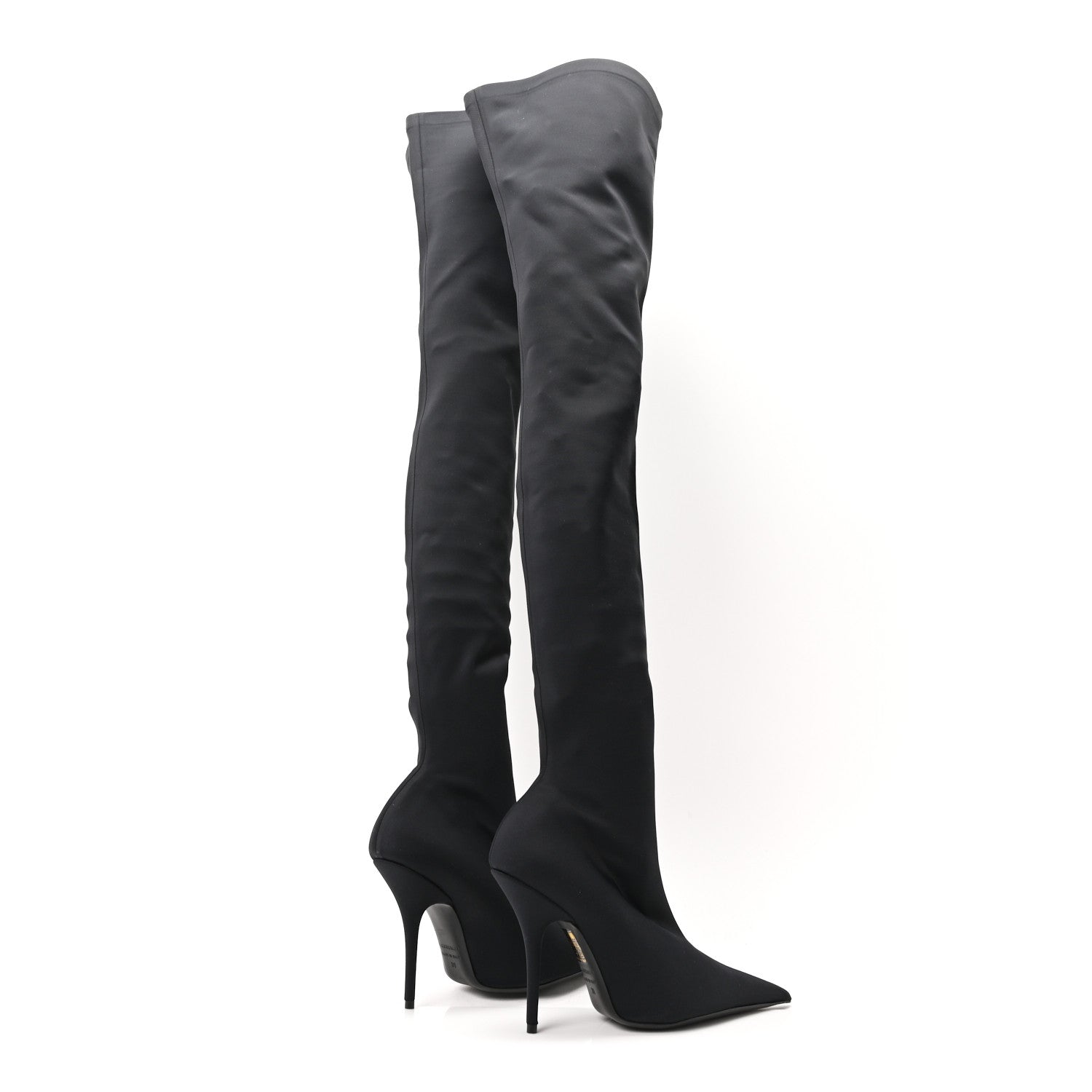 BALENCIAGA KNIFE THIGH HIGH BOOTS BLACK