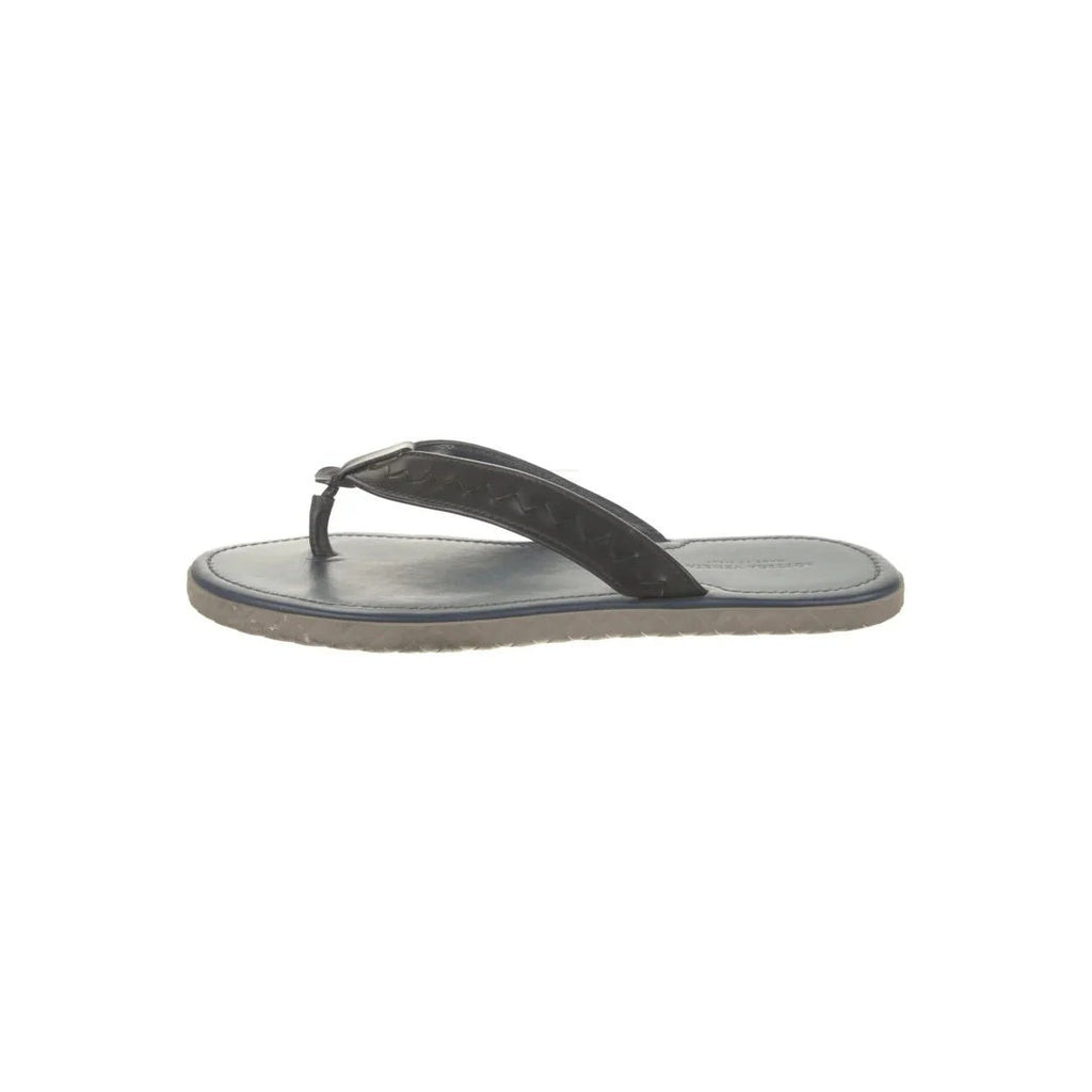 Bottega Veneta Sampieri Flat Thong Rubber Flip Flops - Navy/Grey