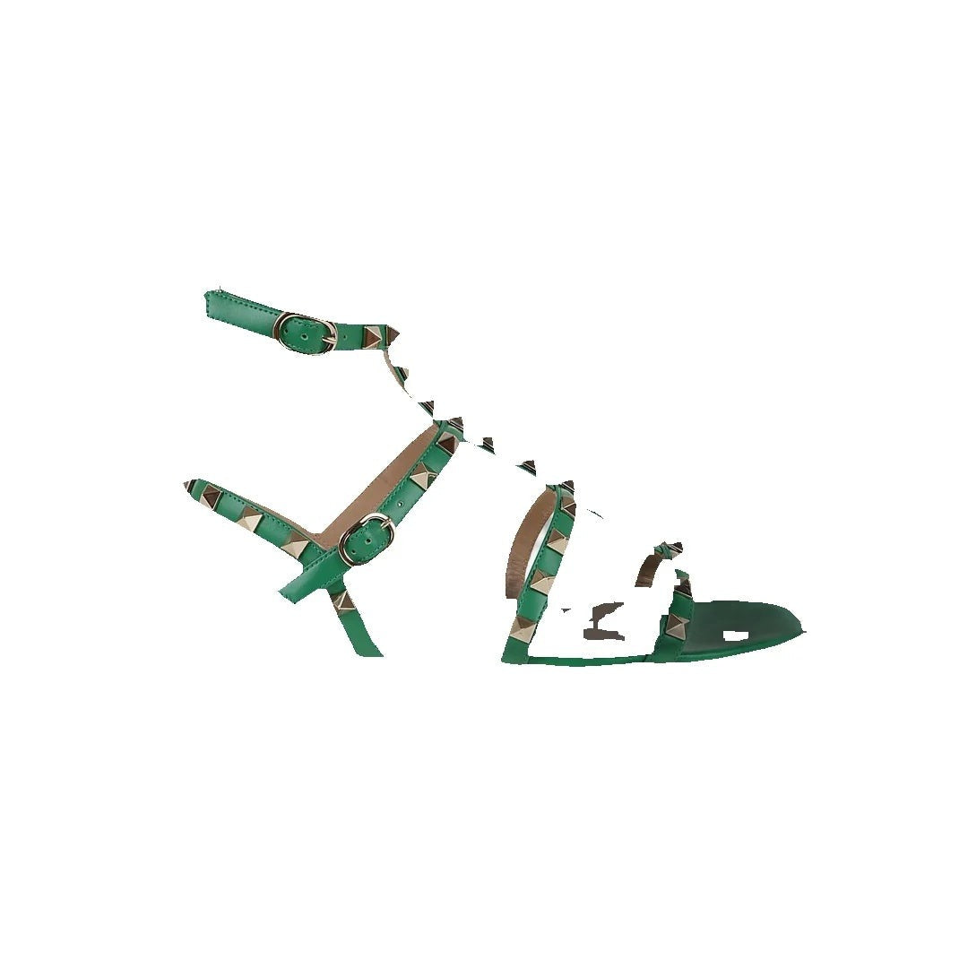 Valentino Garavani Studdy Kidskin Sandal 100mm - Green