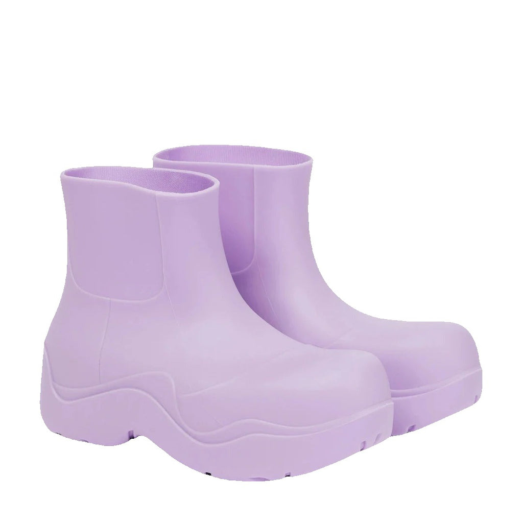Bottega Veneta Puddle Rubber Ankle Boots Kiwi - Lilac/Purple