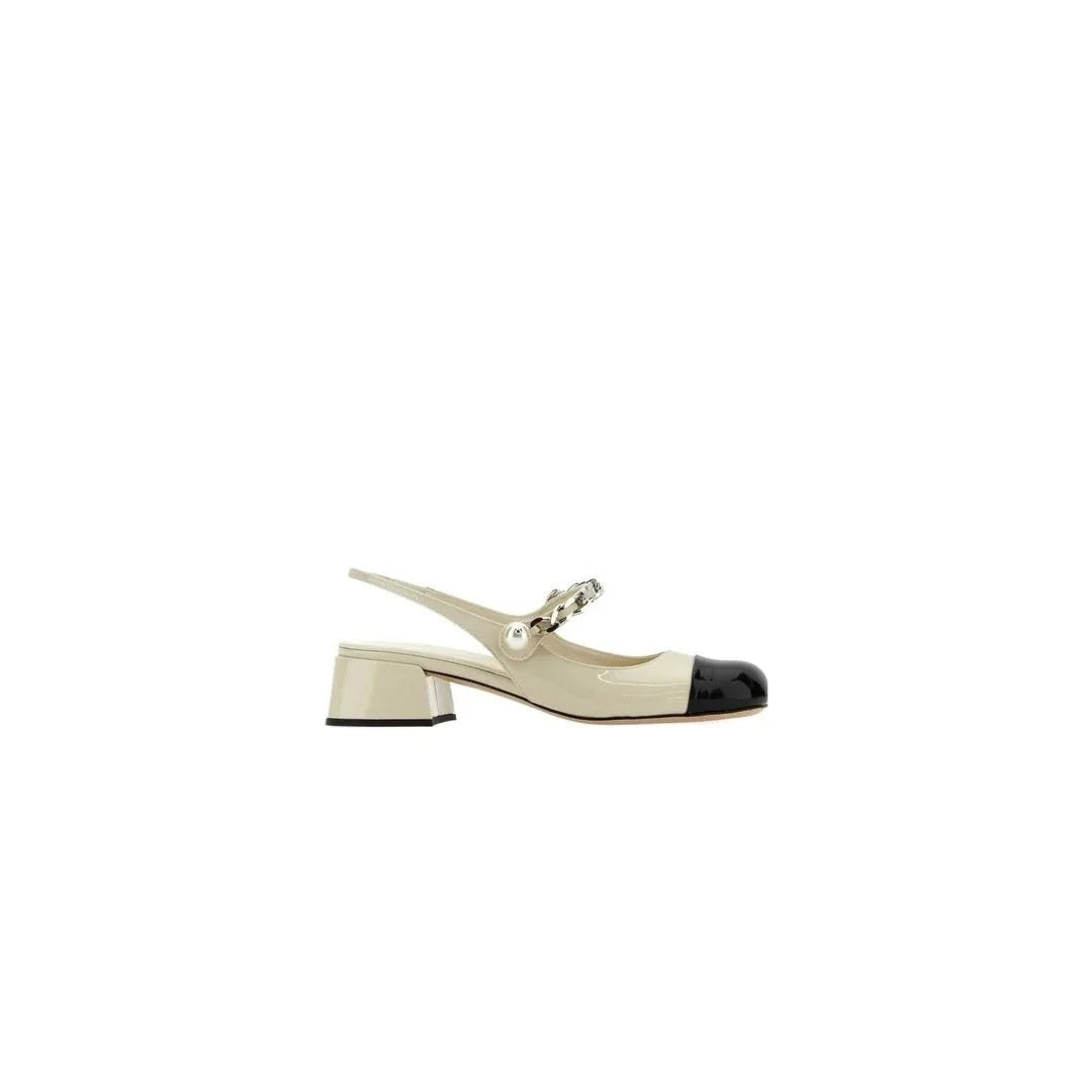 Miu Miu Pointed High Heels - Cream/Black