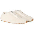 Miu Miu Allacciate Leather Buckle Low-Top Sneakers - White Shearling