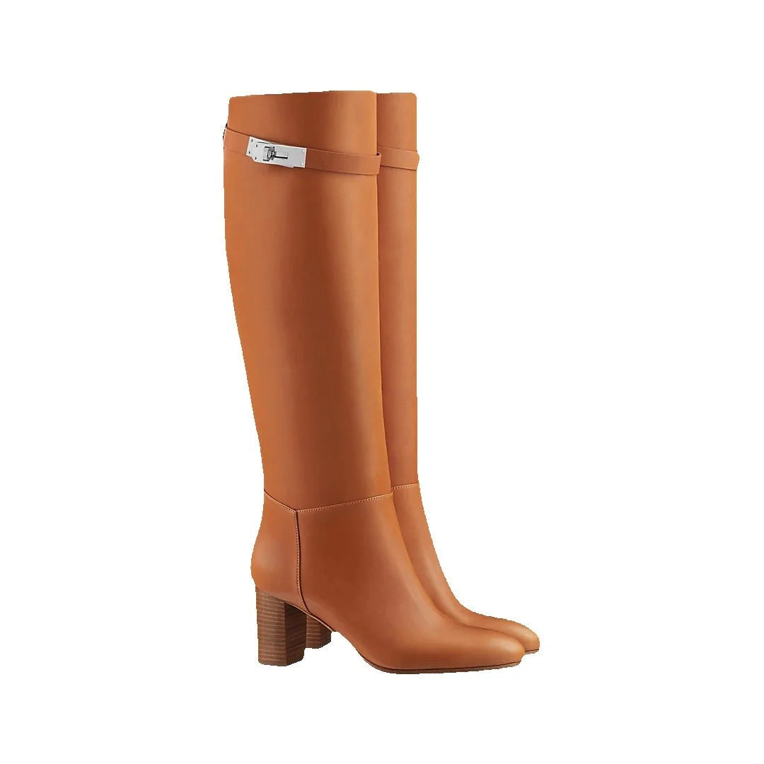 Hermès Story 90 Boot - Tan/Brown
