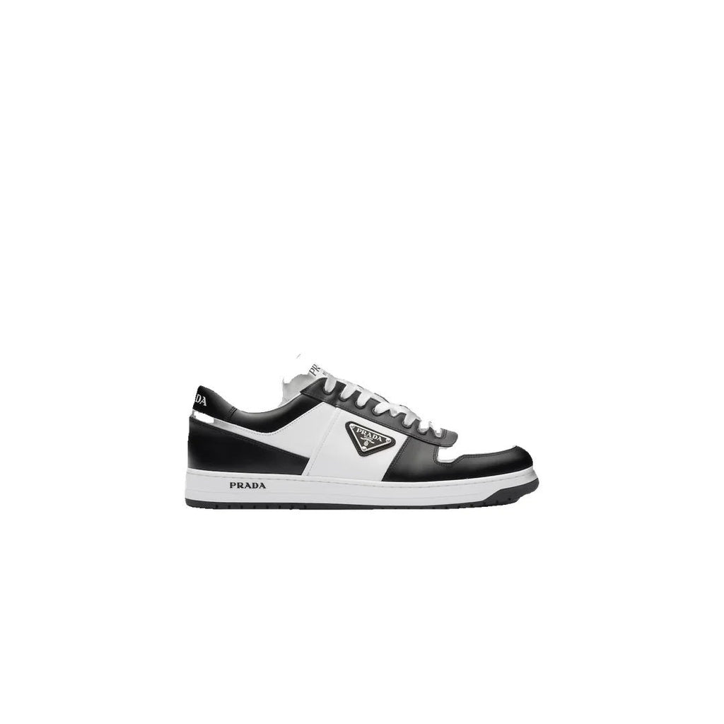 Prada Leather And Fabric Sneakers With Two Tones - Black/White
