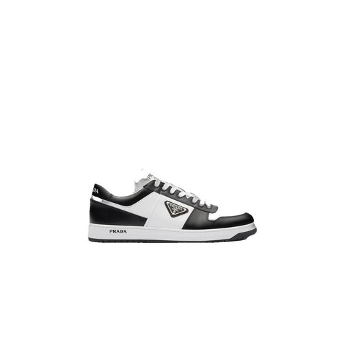 Prada Leather And Fabric Sneakers With Two Tones - Black/White
