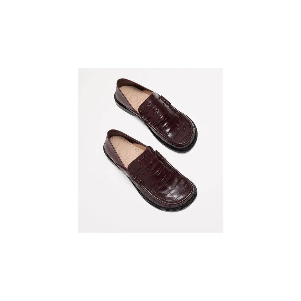 Loewe Edge Loafer Brushed - Burgundy Croc