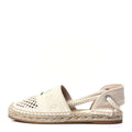 Christian Dior Canvas Embroidered Granville Ankle Tie Espadrille Flat Sandal - Cream (different model — closed-toe espadrille, not ankle tie sandal)