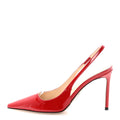 LOUIS VUITTON LAMBSKIN PATENT ROMY SLINGBACK PUMPS RED