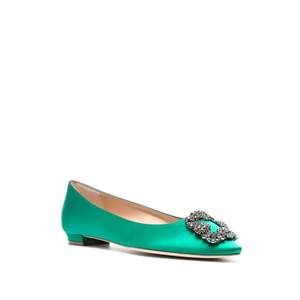 Manolo Blahnik Ronconaflat Ballerinas - Green