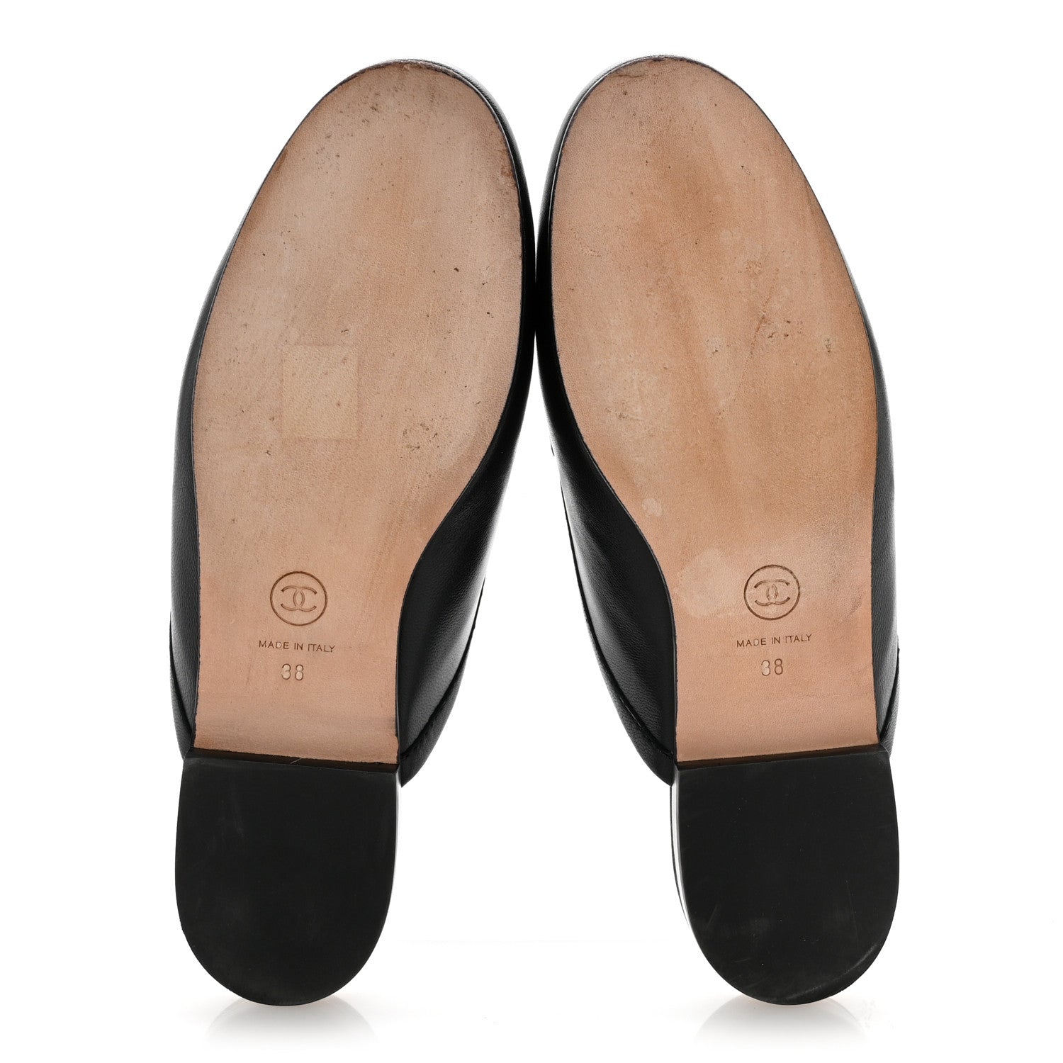 CHANEL CC MULES LAMBSKIN BLACK GHW