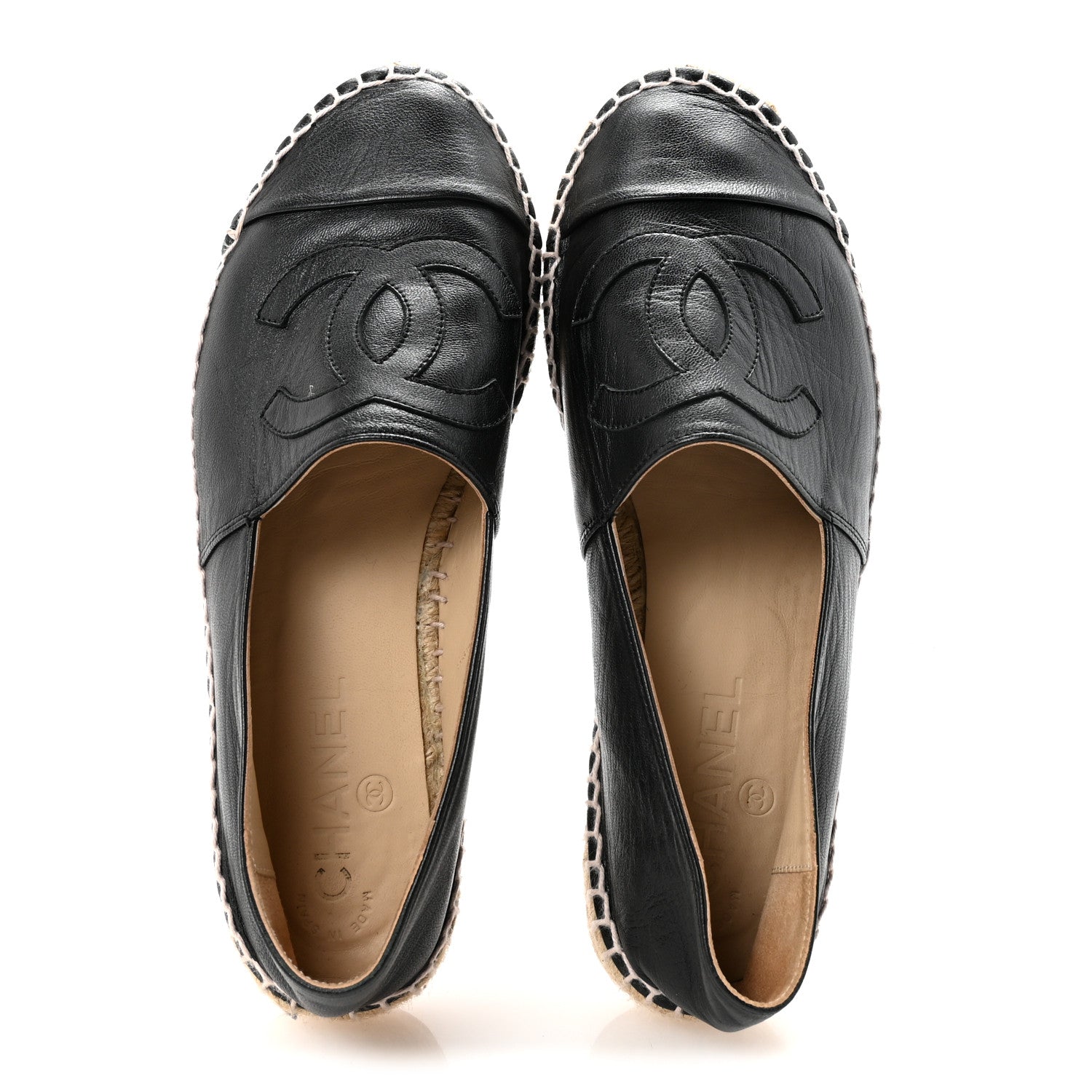 CHANEL ESPADRILLES LAMBSKIN BLACK