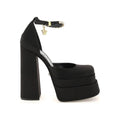 Versace Metallic Lurex Medusa Aevitas Double Platform Pumps - Black