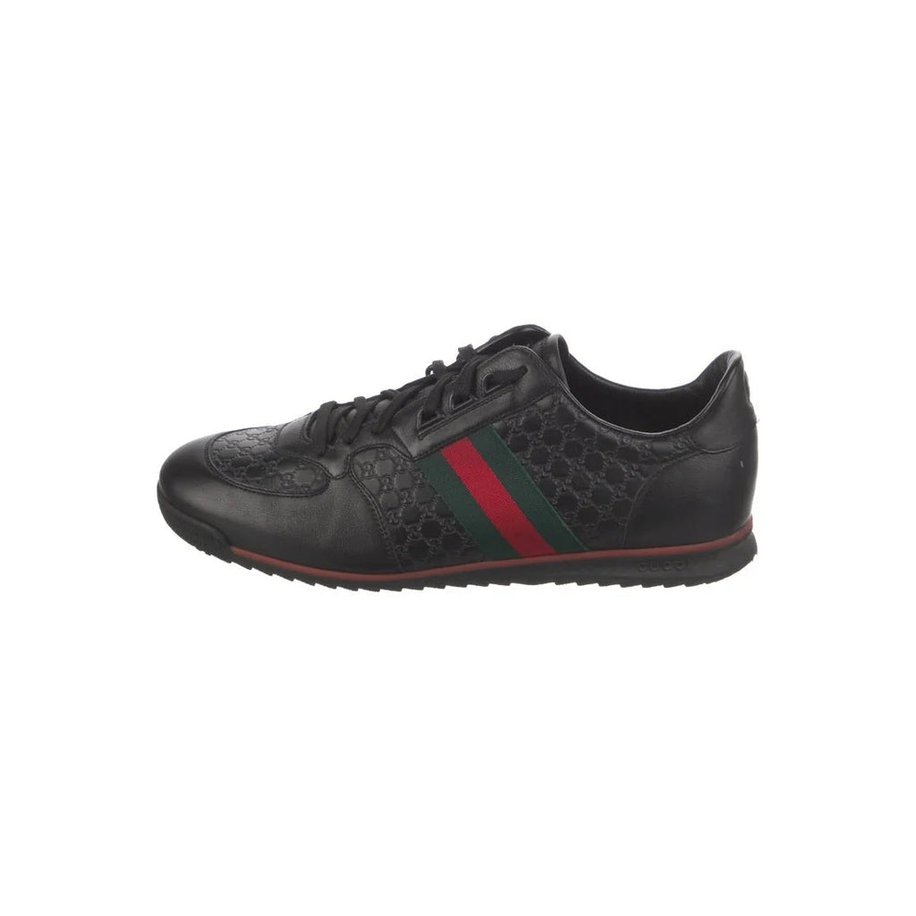 Gucci Rochelle Leather Sneakers - Black