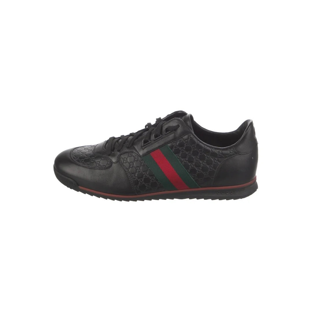 Gucci Rochelle Leather Sneakers - Black