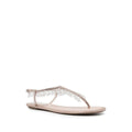 René Caovilla Flat Sandal - Pink with crystal drops