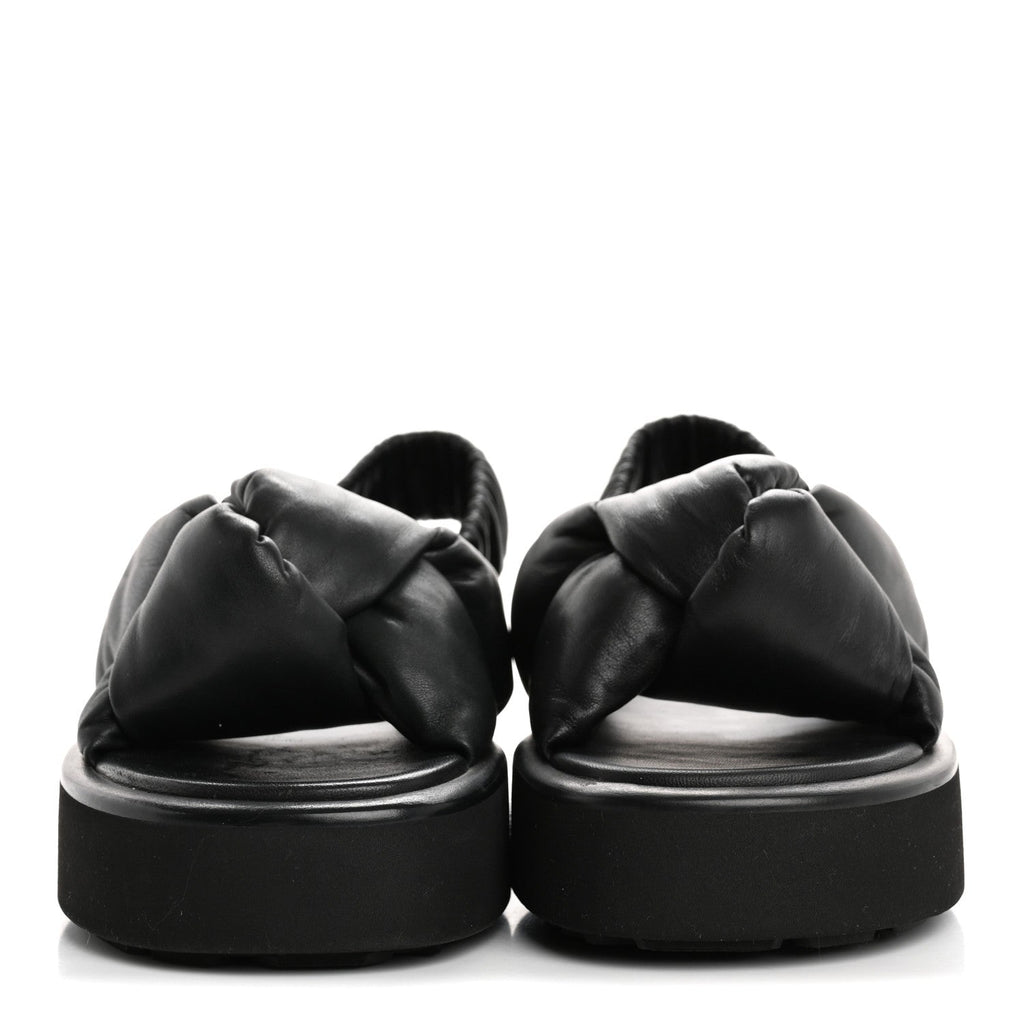 PRADA NAPPA LEATHER PLATFORM SANDALS BLACK